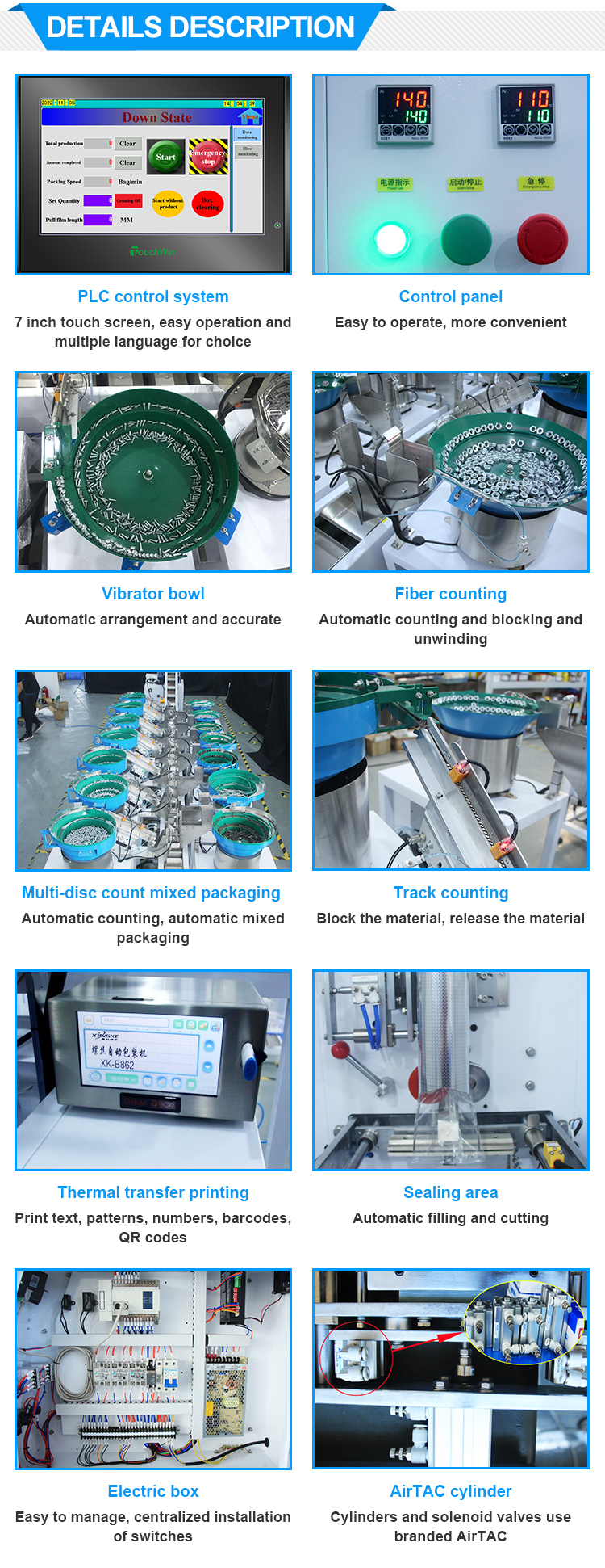 Automatic Accessories Hardware Kits Tools Metal Parts Long Screw Bolts and Nuts Hardware Counting Box Packaging Machine