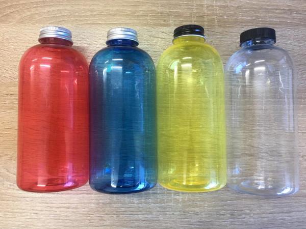 Buy cheap 500ml 17oz Clear Plastic Bottles Round Empty Juice Glass Beverge With Cap from wholesalers
