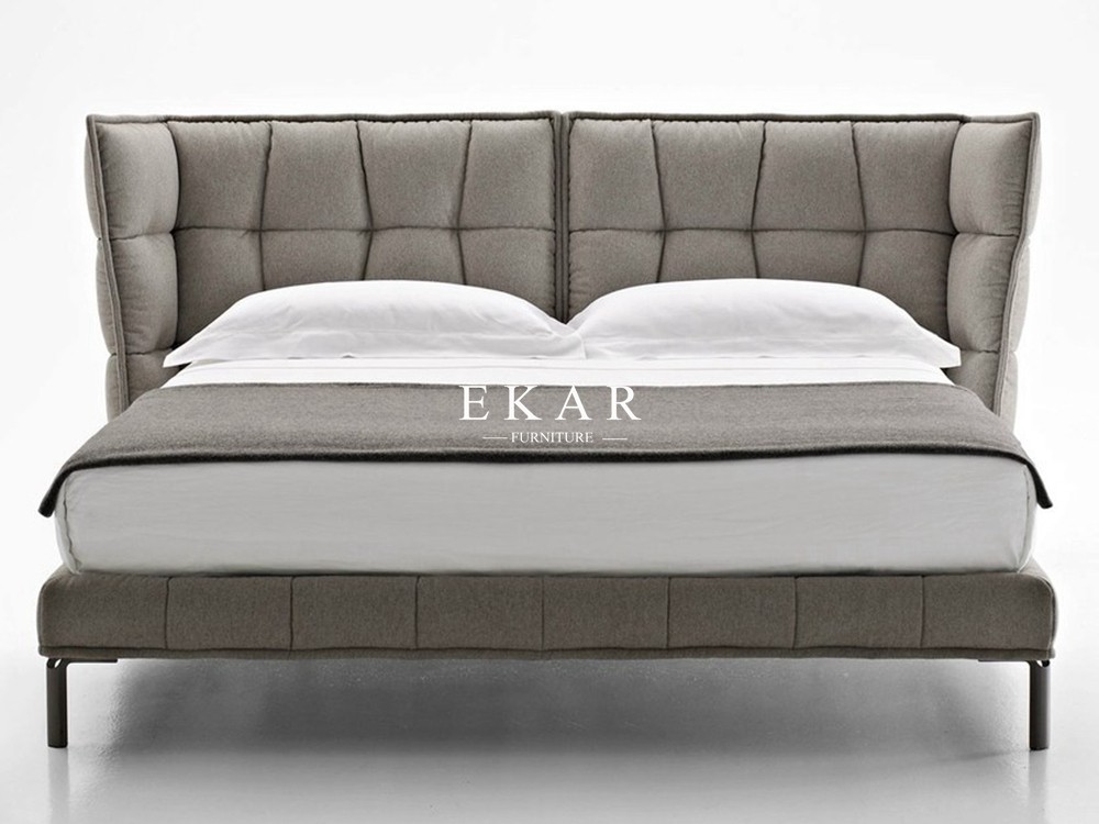 Modern Design Soft Upholstered Fabric Contemporary King Size Bed