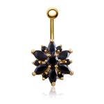 Newest flower shaped navel ring zircon belly button ring piercing jewelry