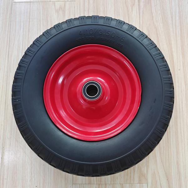 Buy cheap 3.50-6 Tire Red Steel Rim Sack Barrow Rubber Pneumatic Trolley Wheels 10 Inch from wholesalers