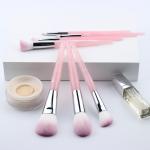 Exquisite Foundation Cosmetic Makeup Brush Set 7PCS Private Label Pink Resin