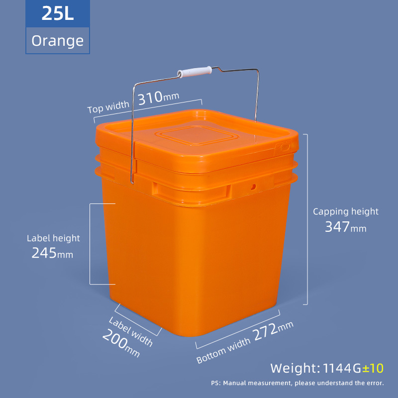 Square Water Food Safe Plastic Buckets With Lid 10 Gallon 20ltr Clear White