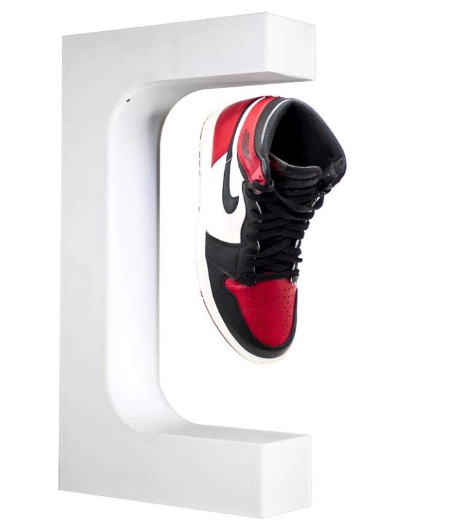 Levitating Sneaker Display Stand, led light customize magnetic floating shoes display racks heavy 400-600g