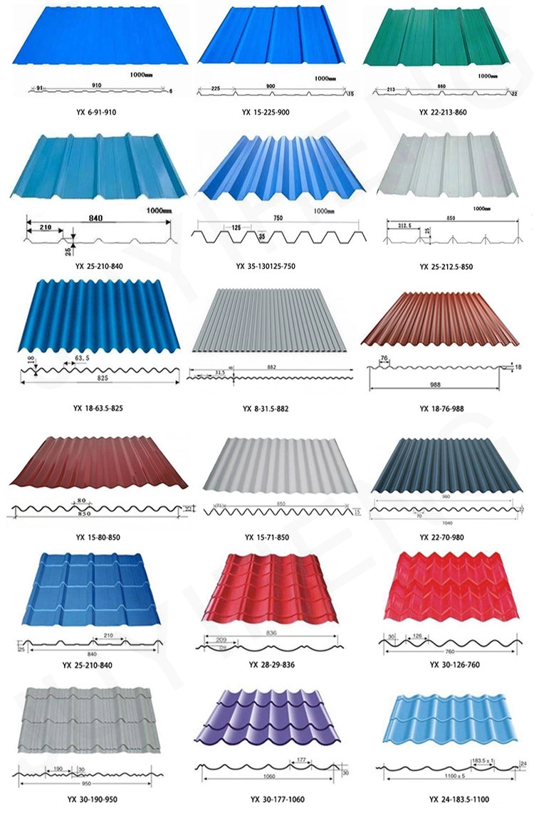 Color Coated Corrugated Steel Sheet 600mm - 1500mm Galvanized Steel Roofing Sheet