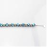 Buy cheap Sterling Silver Created Blue Topaz Clear CZ Diamonds Tennis Bracelet(B02BLUE) from wholesalers