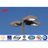 Buy cheap 2500mm Double Bracket Galvanized Steel Pole For Stadium Lighting 4mm Wall Thickness from wholesalers