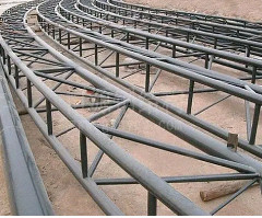 Prefabricated Metal Carport Roof Trusses , Steel Tubular Lightweight Steel Truss Q235