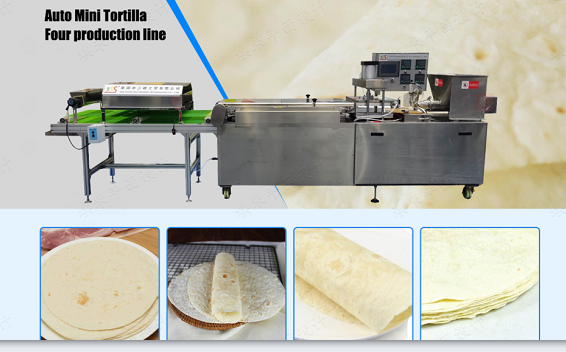 Stainlesss Steel 300mm 1000pcs/h Tortilla Production Line