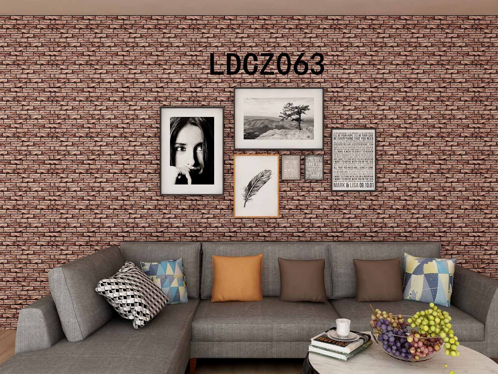 Workshop Retro 3D Grey Brick Wallpaper 0.17mm-0.30mm Thickness