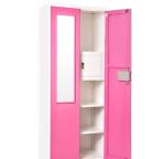 Bedroom Mirrored 0.5mm To 1mm 3 Door Metal Wardrobe