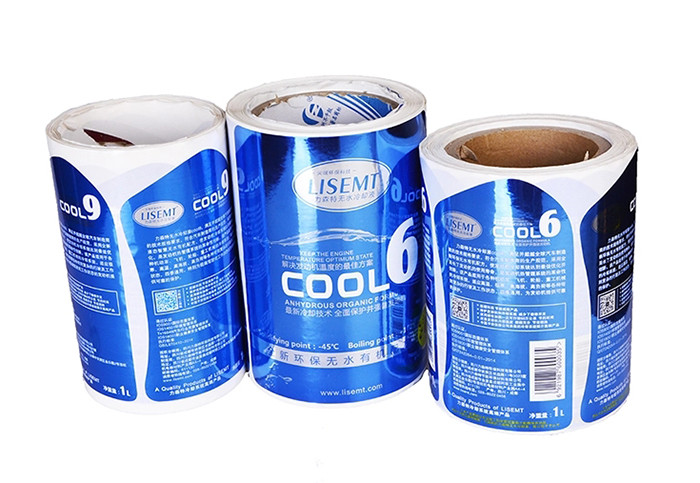 Screen cleaning kit packaging glossy vinyl sticker labels rolls printing manufacturer