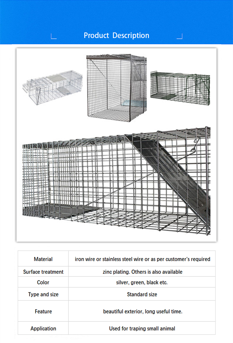 2mm Dia Live Cage Traps Galvanized Or Pvc Coated