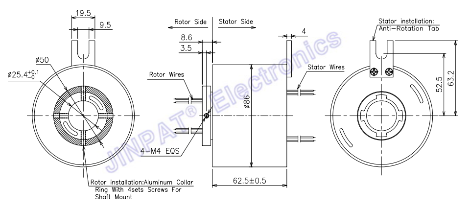 Slip Ring Wind Generators 240VAC Protection Grade IP54