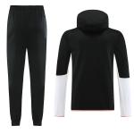 Black White Football Team Tracksuits Hooded Football Training Shirt