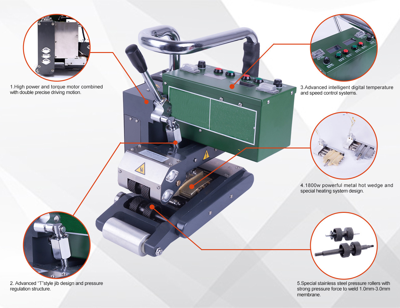 Welding Polyethylene Geomembrane Hot Wedge Welder With Digital Display