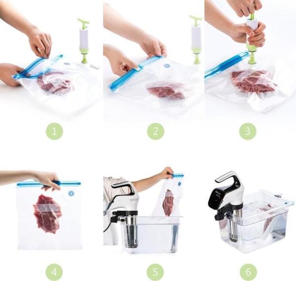 Disposable Transparent Vacuum Sealer Food Storage Plastic Packaging Roll Bag for