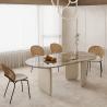 Buy cheap Ellipse Shape Contemporary Marble Dining Table 6mm Grey 160*85*75 from wholesalers