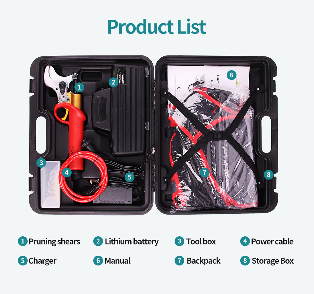 43.2V Lithium Battery Electric Pruning Scissors Charging Garden Bypass Electric Pruning Shears