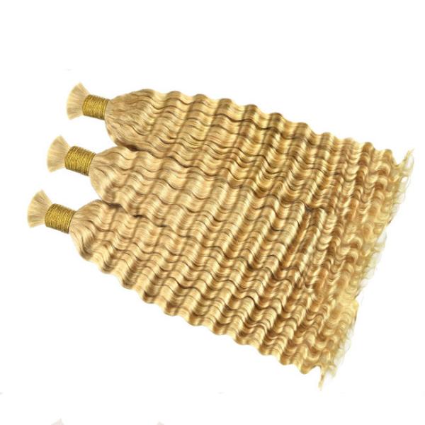 Buy cheap Double Drawn Deep Wave Human Hair Bulk For Braiding 613 Color Blonde from wholesalers