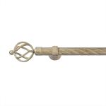 28mm diameter metal curtain rods with Beige sweeping gold color for living room