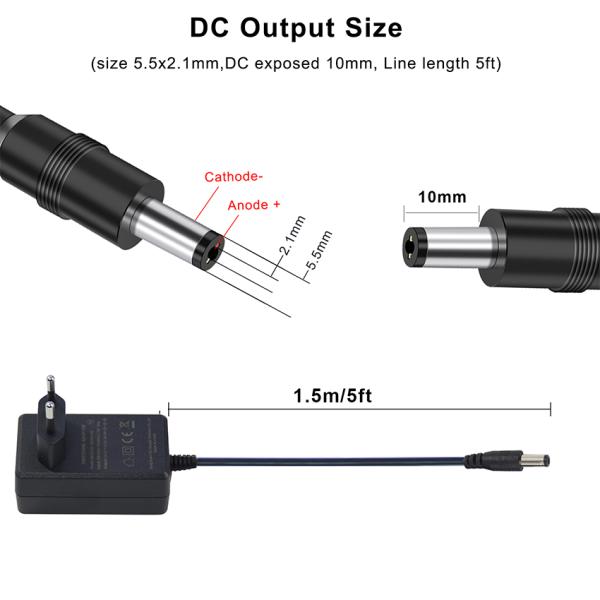3.5X1.35Mm Male Jack 12V 3A 36W Switching Ac Dc Power Adapter Supply Charger For Cctv