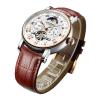 Buy cheap Tourbillon Automatic Movement With Moon Phase Mechanical Watch Fashion Leather Mechanical Mens Watch from wholesalers