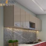 Plywood Furniture Durable Gray Glossy Kitchen Cabinet With Lacquer Finish