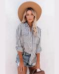 Women Linen Cotton Vintage Streetwear Plus Size Blouses Button Birds Print