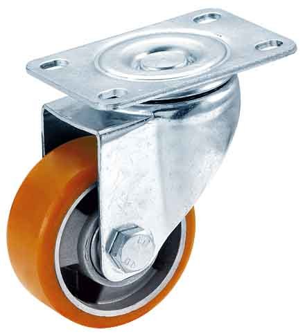 Orange PU Aluminium Castor Wheel 5 Inch