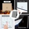 Buy cheap 100VAC - 240VAC Touch Light Switch 2gang Black Smart Dimmable Light Switch from wholesalers