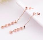 Tassel Earrings for Women Rose Gold Color Plating Stainless Steel Earrings
