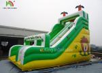 Yellow / Green Coconut Tree Blow Up Dry Slide Cold - Resistant And Durable