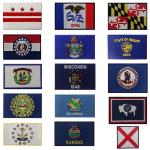 Heat Cutting 3D Embroidered Country Flag Patches 7.5x5cm