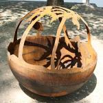Customized Thickness Outdoor Fire Ball Fire Pit Sphere Outdoor Wood Burning Fire