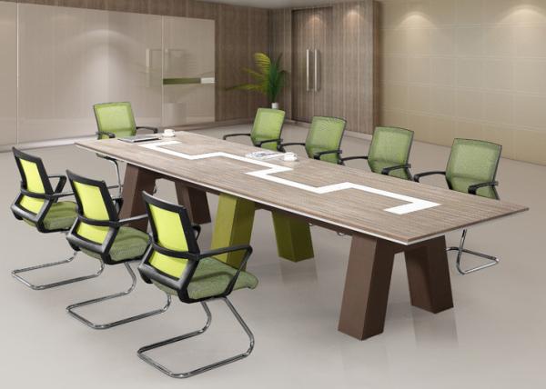 Buy cheap 3.8m Length Wooden Meeting Table Grey Bamboo Color For 10 - 14 Person from wholesalers