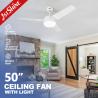 Buy cheap 50 Inch 3 MDF Blade 35W 5 Speeds Remote Control Led Ceiling Fan With Light from wholesalers