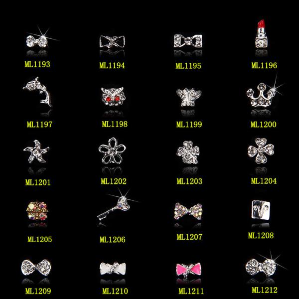 Buy cheap 3D Silver Metal Nail Sticker Crystal Bow Nail Art Stickers Shiny Metallic ML1193-1212 from wholesalers