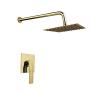 Buy cheap Single lever concealed in-wall bath or shower mixer brushed golden bathroom brass tap faucet cold and hot headshower OEM from wholesalers