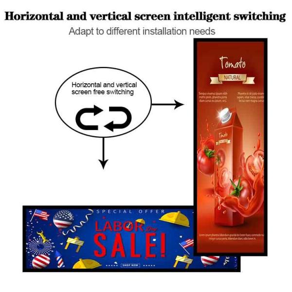 Stretched Bar LCD Display Android 47.6 Inch Indoor Shopping Center 1920* 360