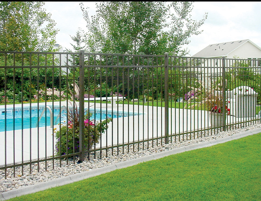 3mm Thickness 8foot Width Steel Tubular Fencing For Swimming Pool Security