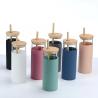 Buy cheap Spill Proof 500ml Colorful Outdoor Travel Glass Water Bottle With Straw Bamboo Lid Water Bottle Lightweight For Home OfficeCustomized Acceptable from wholesalers