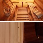 Red Cedar Sauna Wooden Steam Room Glass fiber reinforced plastic Base
