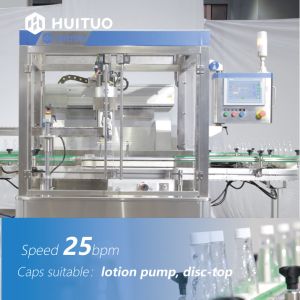 China Automatic Linear Screw Bottle Servo Capping Machine With Cap Elevator And Sorter on sale