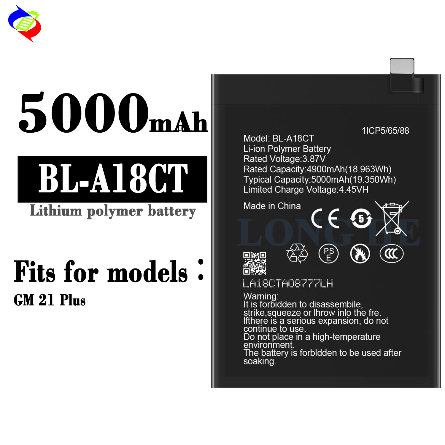Original BL-A18CT Battery for Infinix GM 21 Plus 100% Health and Super High Capacity