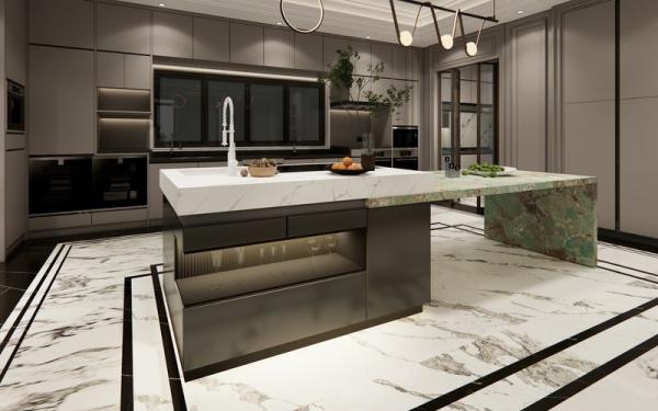 Buy cheap Fadior U-Shaped Luxury Stainless Steel Kitchen With Striking Island from wholesalers