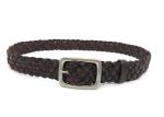 4.0cm Width Mens Casual Leather Belt / Strong Pin Buckle Black Braided Leather