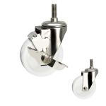 Buy cheap 176lbs Stainless Steel Nylon Casters 75mm White Wheel Threaded Stem Side Lock from wholesalers
