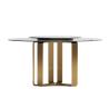 Buy cheap Luxury Round Dining Room Tables With Faux Marble Top Metal Base Brushed Gold from wholesalers