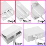 Cardboard Folding Paper Box With Bow Ribbon Magnetic Closure Luxury Mailer Boxes